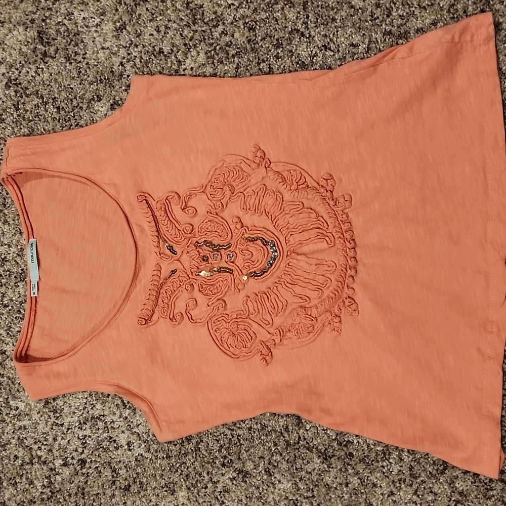 Maurices Coral Embroidered Tank Top